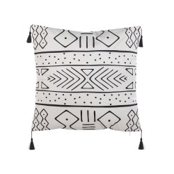 Zestaw 2 poduszek dekoracyjnych SCHEFFLERA Welur 45 x 45 cm Biały Wzór geometryczny