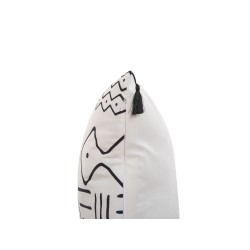 Zestaw 2 poduszek dekoracyjnych SCHEFFLERA Welur 45 x 45 cm Biały Wzór geometryczny