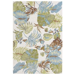 Dywan wełniany z motywem liści 140 x 200 cm wielokolorowy KINIK