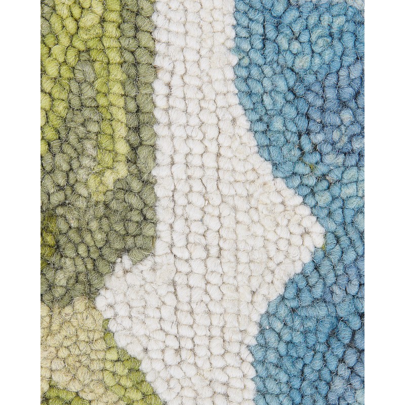 Dywan wełniany z motywem liści 140 x 200 cm wielokolorowy KINIK