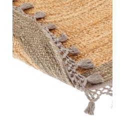 Dywan okrągły z juty ⌀ 140 cm beżowy z szarym MARTS