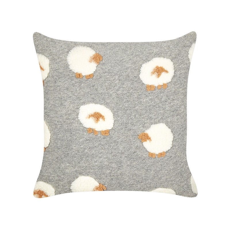 2 poduszki dekoracyjne w owieczki 45 x 45 cm szare EINADIA