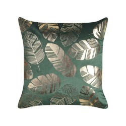 Zestaw 2 poduszek dekoracyjnych SUNFLOWER Welur 45 x 45 cm Ciemnozielony Wzór roślinny