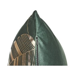 Zestaw 2 poduszek dekoracyjnych SUNFLOWER Welur 45 x 45 cm Ciemnozielony Wzór roślinny