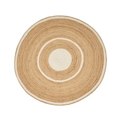 Dywan okrągły z juty ⌀ 140 cm beżowo-biały HALFELI