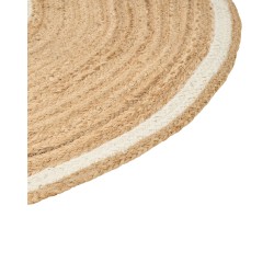 Dywan okrągły z juty ⌀ 140 cm beżowo-biały HALFELI
