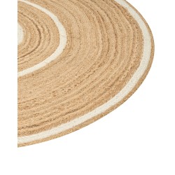Dywan okrągły z juty ⌀ 140 cm beżowo-biały HALFELI