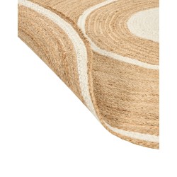 Dywan okrągły z juty ⌀ 140 cm beżowo-biały HALFELI