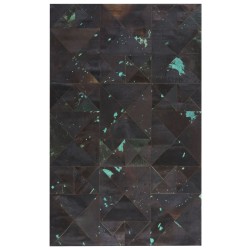 Dywan skórzany 140 x 200 cm brązowo-turkusowy ATALAN