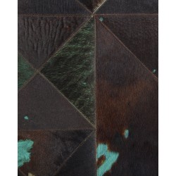 Dywan skórzany 140 x 200 cm brązowo-turkusowy ATALAN