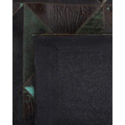 Dywan skórzany 140 x 200 cm brązowo-turkusowy ATALAN