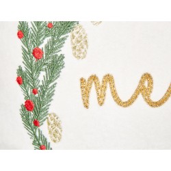 Poduszka dekoracyjna EUCHARIS Welur 45 x 45 cm Biały Wzór świąteczny