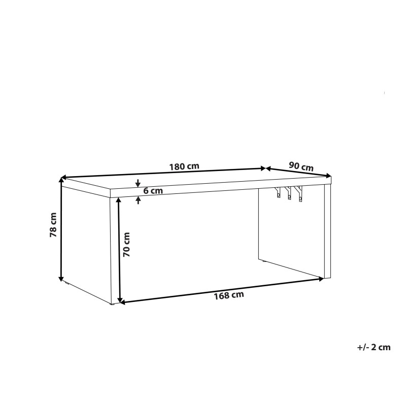 Stół ogrodowy TARANTO 180 cm 90 cm Beton Szary