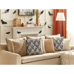 Zestaw 2 poduszek dekoracyjnych FANATE Welur 45 x 45 cm Szary Wzór abstrakcyjny