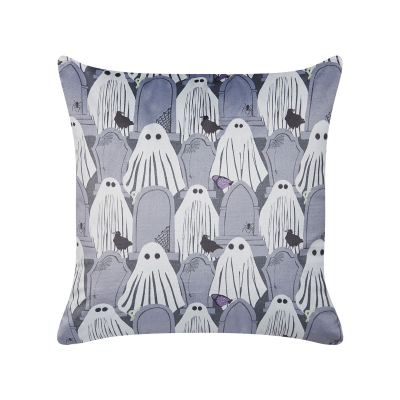 Zestaw 2 poduszek dekoracyjnych FANATE Welur 45 x 45 cm Szary Wzór abstrakcyjny