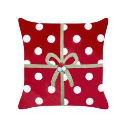 Zestaw 2 poduszek dekoracyjnych GUMDROP Welur 45 x 45 cm Czerwony Wzór świąteczny