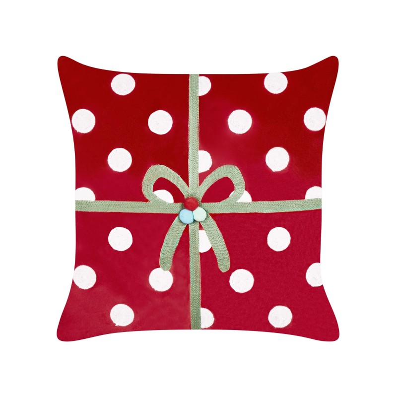 Zestaw 2 poduszek dekoracyjnych GUMDROP Welur 45 x 45 cm Czerwony Wzór świąteczny