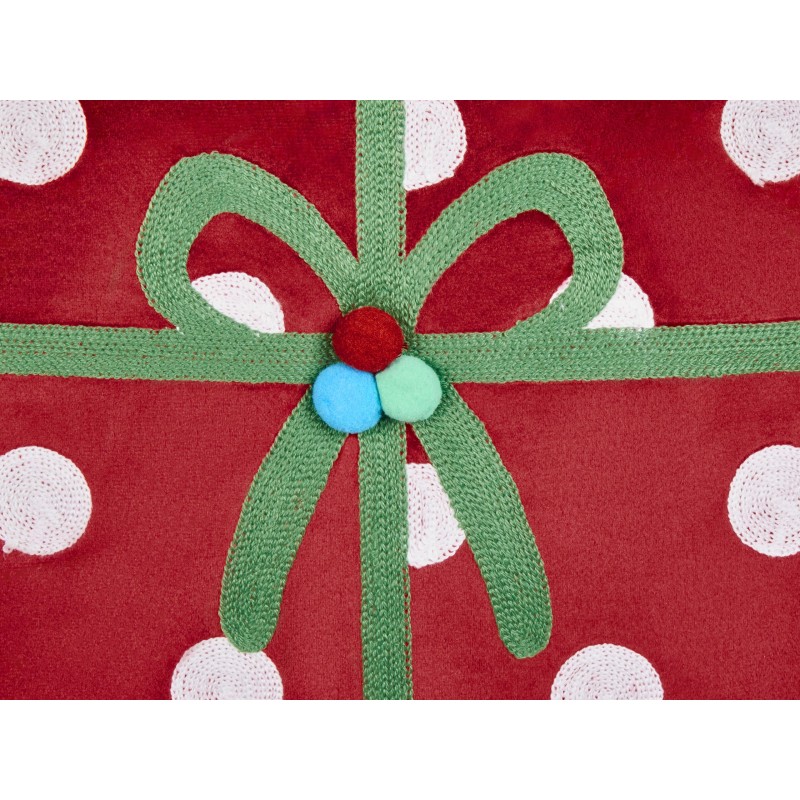 Zestaw 2 poduszek dekoracyjnych GUMDROP Welur 45 x 45 cm Czerwony Wzór świąteczny