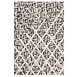 Dywan patchwork skórzany 160 x 230 cm szaro-brązowy AKDERE