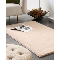 Dywan sztuczne futro królika 80 x 150 cm beżowy MIRPUR