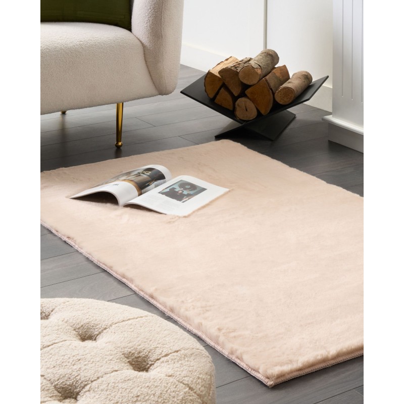Dywan sztuczne futro królika 80 x 150 cm beżowy MIRPUR