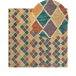 Dywan wełniany 200 x 200 cm wielokolorowy KESKIN