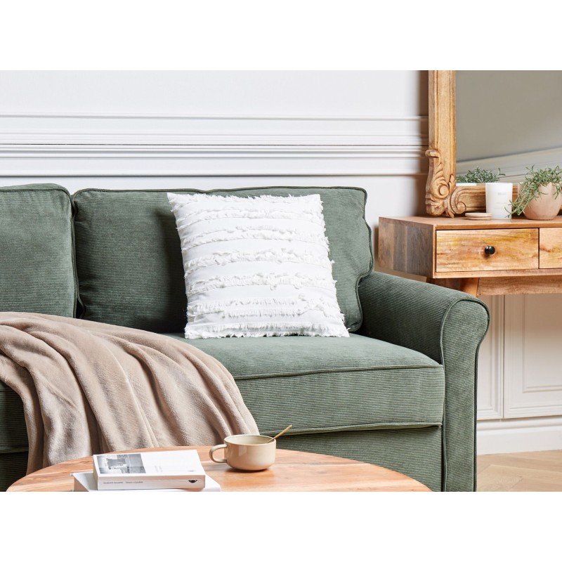 Poduszka dekoracyjna MAKNEH Bawełna 45 x 45 cm Biały Jednolity