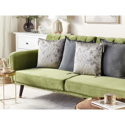 Zestaw 2 poduszek dekoracyjnych CAMELLIA 45 x 45 cm Szary Wzór geometryczny