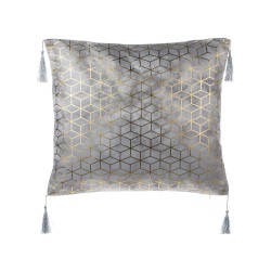 Zestaw 2 poduszek dekoracyjnych CAMELLIA 45 x 45 cm Szary Wzór geometryczny