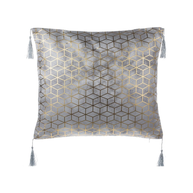 Zestaw 2 poduszek dekoracyjnych CAMELLIA 45 x 45 cm Szary Wzór geometryczny