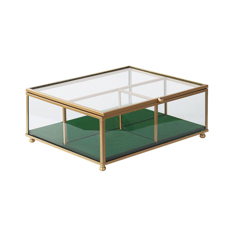 Szkatułka na biżuterię SAINTES Szkło Złoty