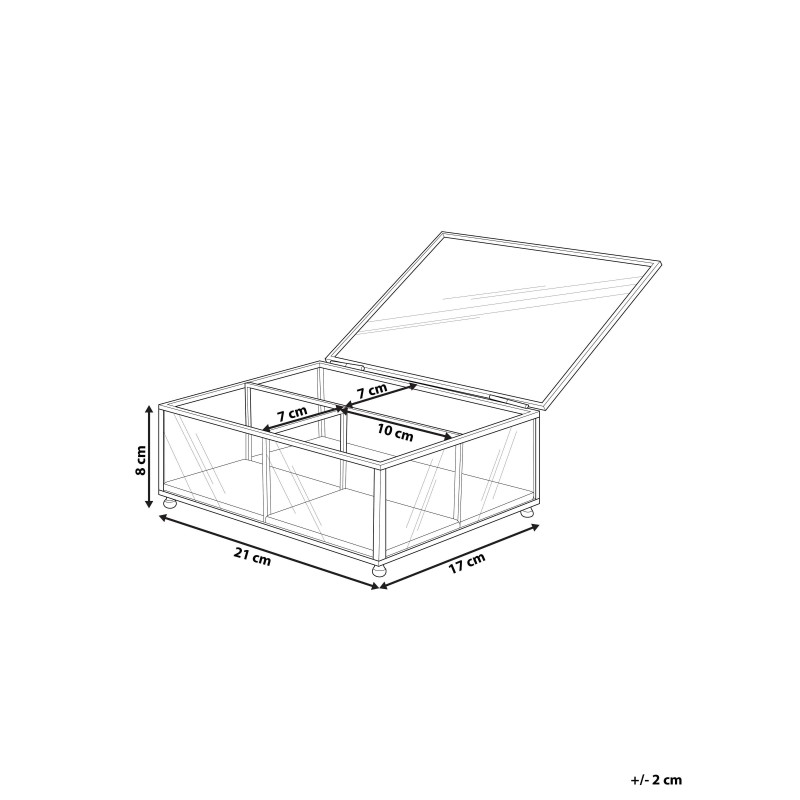 Szkatułka na biżuterię SAINTES Szkło Złoty