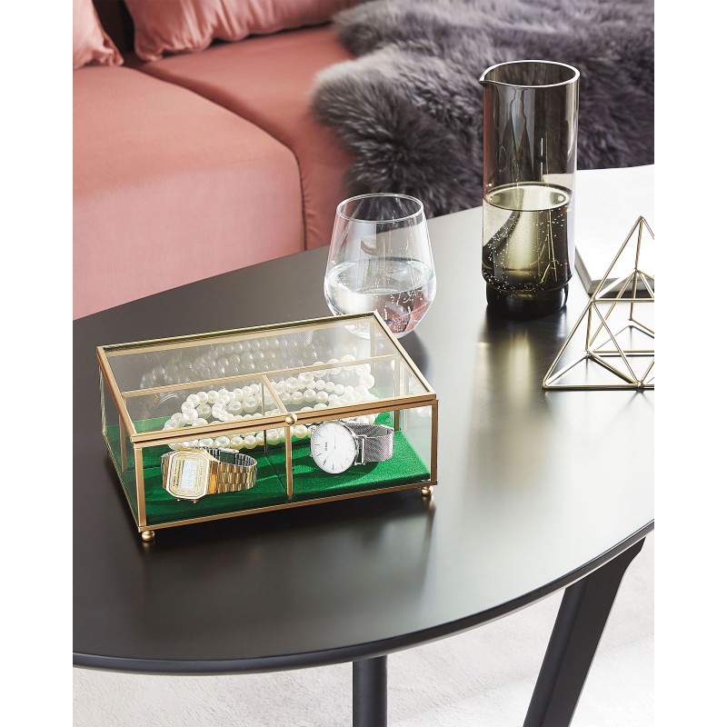 Szkatułka na biżuterię SAINTES Szkło Złoty