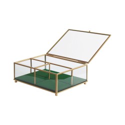 Szkatułka na biżuterię SAINTES Szkło Złoty