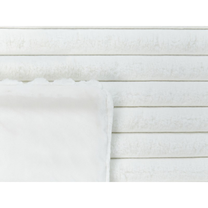 Narzuta na łóżko RAKYA Sztuczne futro 150 x 200 cm Biały