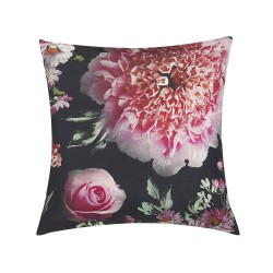 Zestaw 2 poduszek dekoracyjnych HEDERA 45 x 45 cm Czarny Wzór kwiatowy