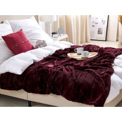 Koc TANTAN 180 x 220 cm Burgundowy