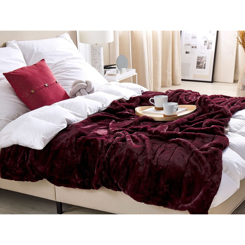 Koc TANTAN 180 x 220 cm Burgundowy