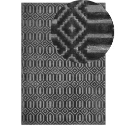 Dywan wiskozowy 160 x 230 cm szary ADATEPE
