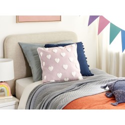 2 bawełniane poduszki dekoracyjne w serca 45 x 45 cm różowe GAZANIA