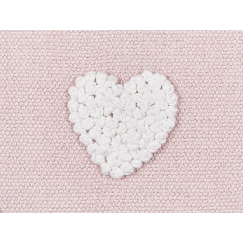 2 bawełniane poduszki dekoracyjne w serca 45 x 45 cm różowe GAZANIA