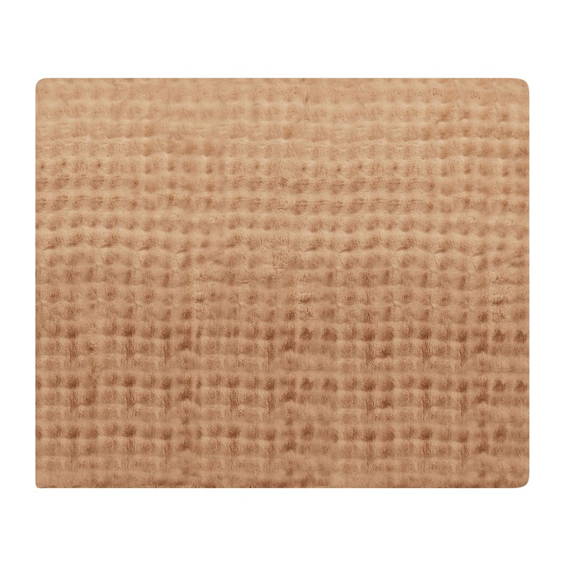 Koc SALKA Sztuczne futro 200 x 220 cm Brązowy