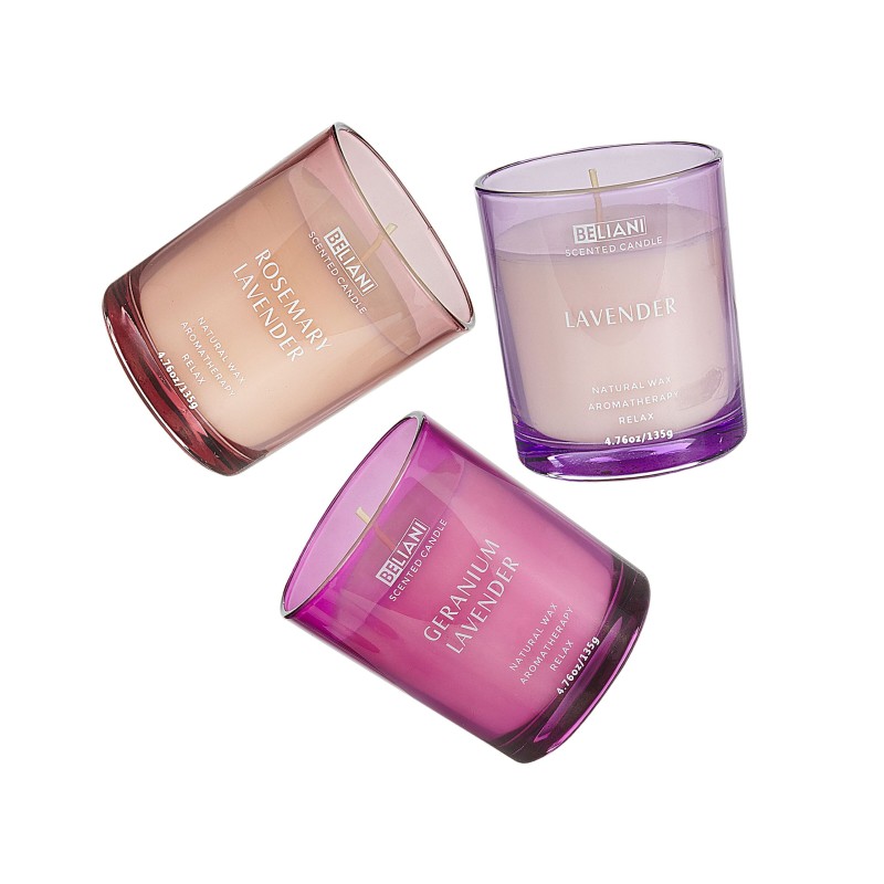 Zestaw 3 świeczek zapachowych SHEER JOY Wosk sojowy Nuty kwiatowe