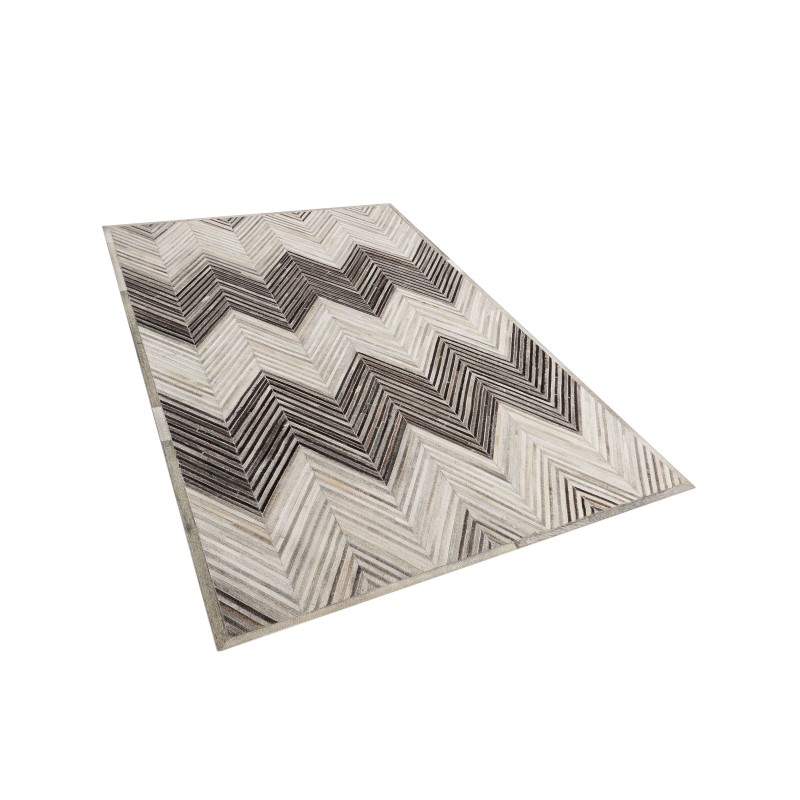 Dywan skórzany 160 x 230 cm szary AYTEPE