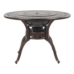 Stół ogrodowy MANFRIA 105 cm 105 cm Metal Ciemnobrązowy