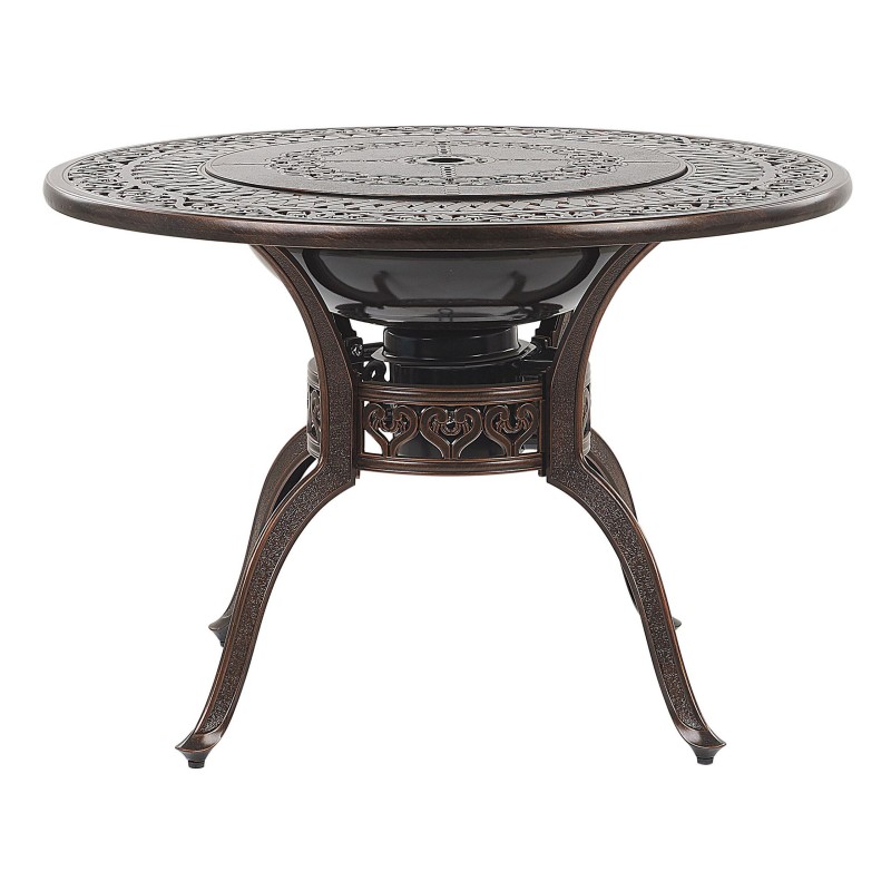 Stół ogrodowy MANFRIA 105 cm 105 cm Metal Ciemnobrązowy