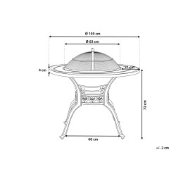 Stół ogrodowy MANFRIA 105 cm 105 cm Metal Ciemnobrązowy