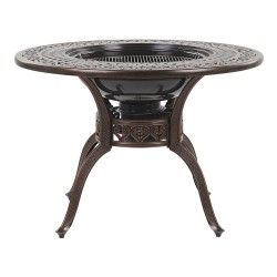 Stół ogrodowy MANFRIA 105 cm 105 cm Metal Ciemnobrązowy