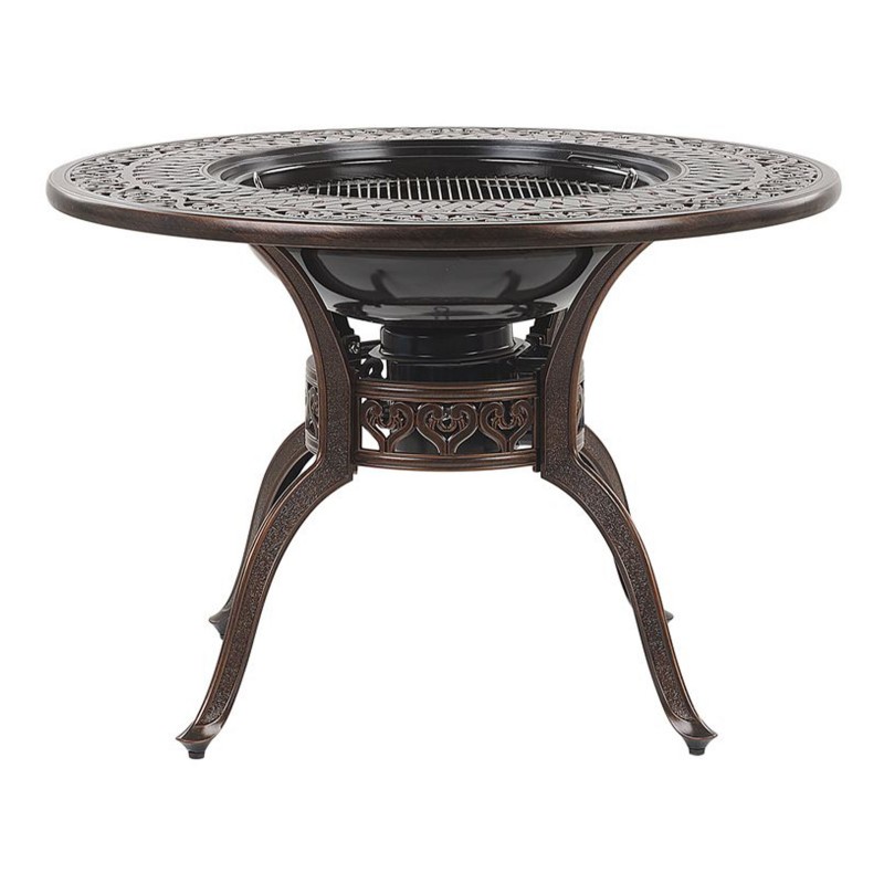 Stół ogrodowy MANFRIA 105 cm 105 cm Metal Ciemnobrązowy