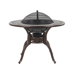 Stół ogrodowy MANFRIA 105 cm 105 cm Metal Ciemnobrązowy